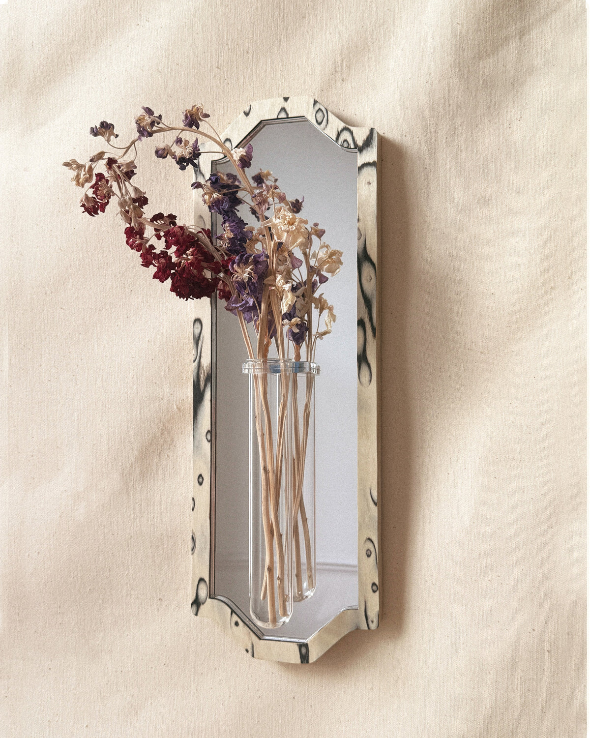 Pointed Botanical Mirror - moiré veneer